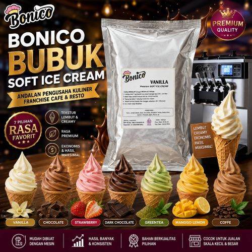 Bonico GOLD COKLAT Soft ice cream powder 1kg es krim bubuk soft serve