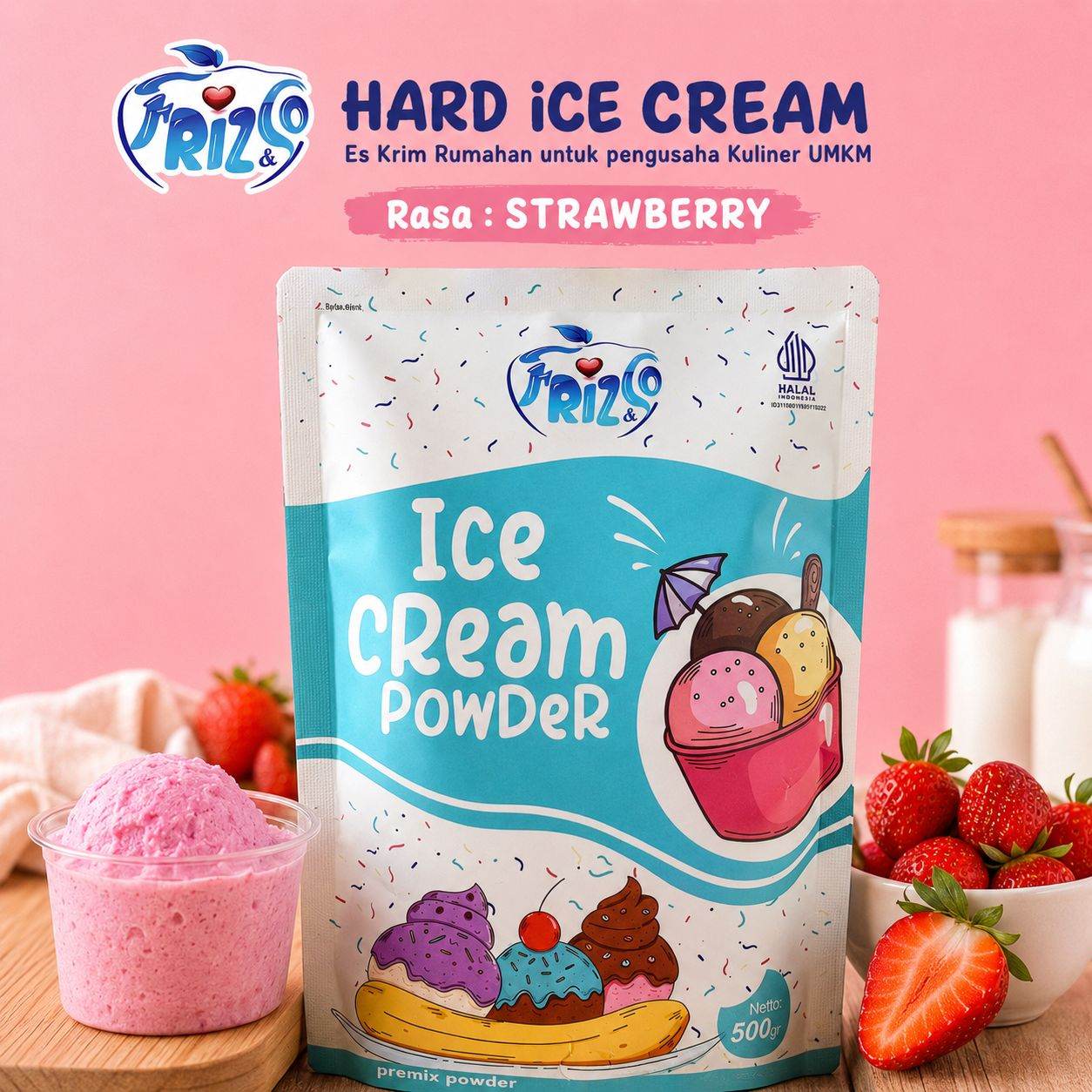 Strawberry Frizco Es Krim 500gr