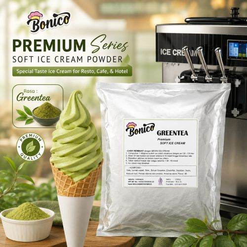 Bonico GREENTEA Soft ice cream powder 1kg MATCHA es krim soft serve